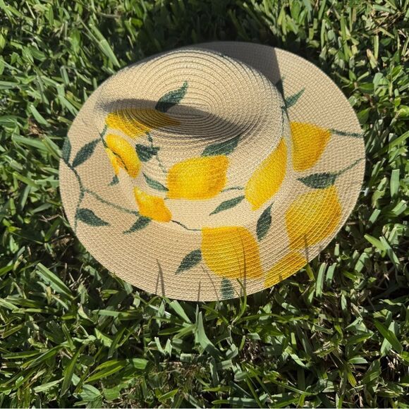 Hand Painted Lemon Fedora BRAND NEW - Adjustable Sizing main image 4